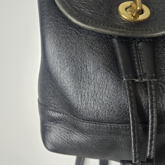 Coach Vintage Mini Backpack Black Leather DayPack 9960 90s brass hardware - Picture 5 of 16